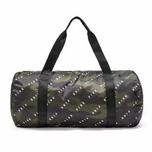 PINK Camo Packable Duffle Bag - Picture 2 of 6